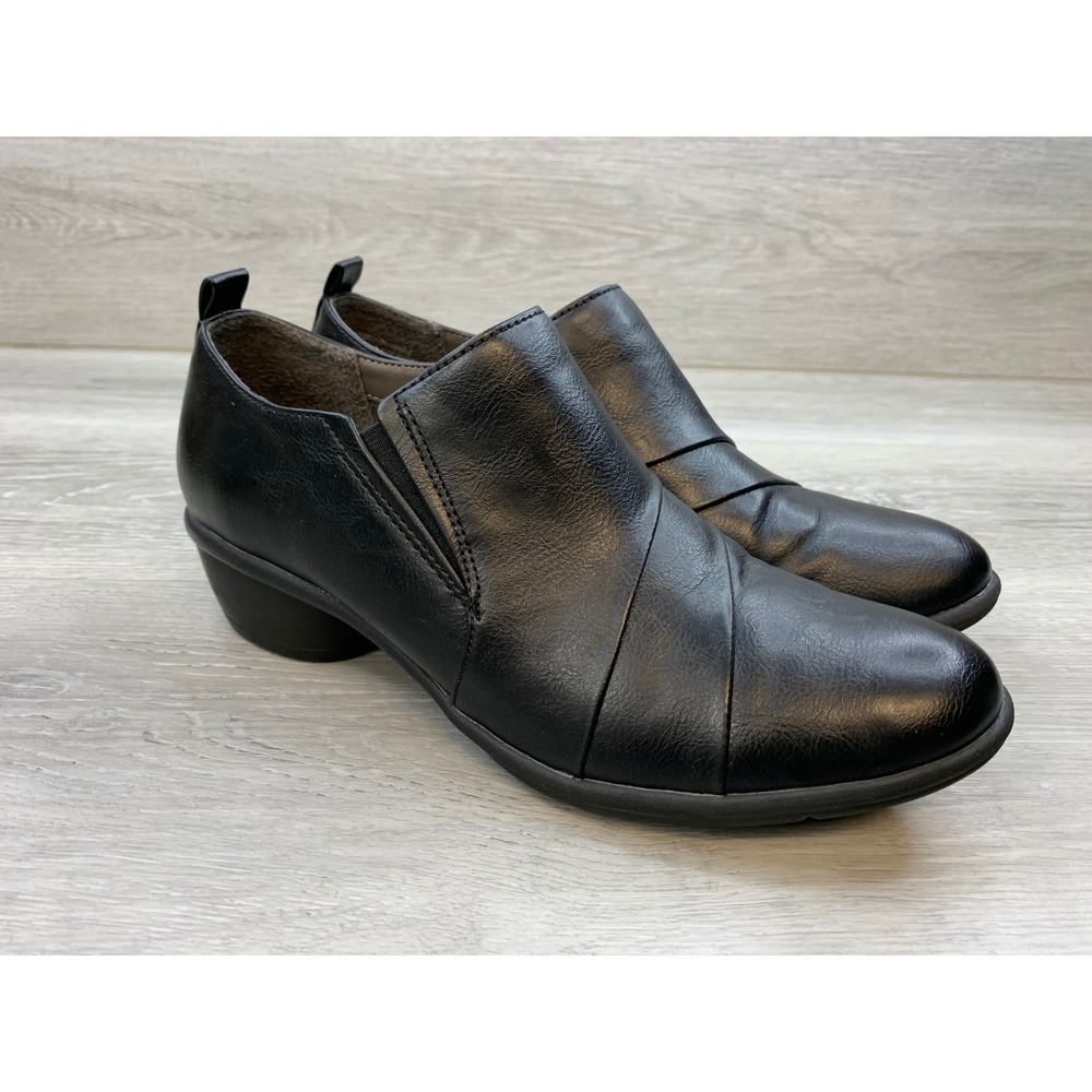 EuroSoft by Sofft Women's Black Pleated Slip On Ankle Booties 10 Casual Shoes